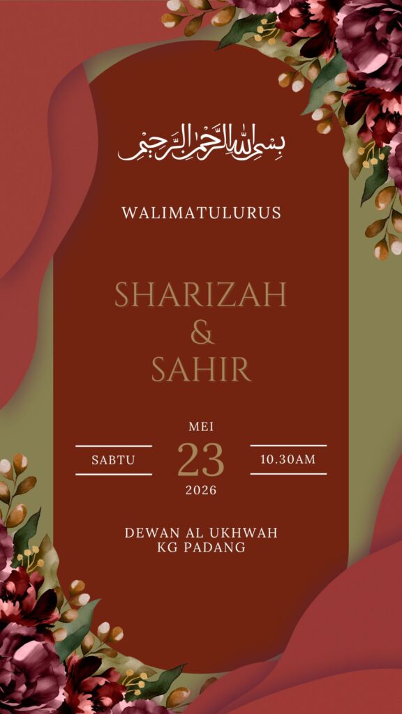 jemputan majlis perkahwinan sharizah & sahir